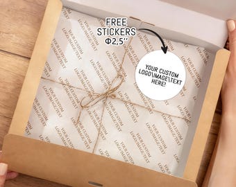 Personalized Tissue Paper, Custom Logo Tissue Paper, Business Gift Wrap, Vellum Paper, Corporate Gifts for Clients, Branded Packaging Paper