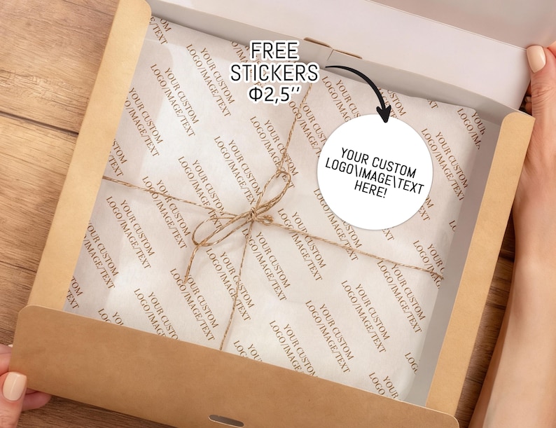 Custom Logo Tissue Paper, Branded Tissue Paper, Full Color Packaging Paper, Business Gift Wrap, Personalized Vellum Paper for Brand & Events image 4