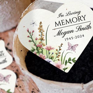 In Loving Memory Favors, Wildflower Seed Paper, Funeral Favours for Guests in Bulk, Flower Memorial Cards, Seed Memorial, Eco Friendly Gifts