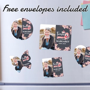 Memorial Photo Fridge Magnet Heart Favors Celebration of Life Favor In Loving Memory of Loved Ones Funeral Service Magnets Remembrance Gifts