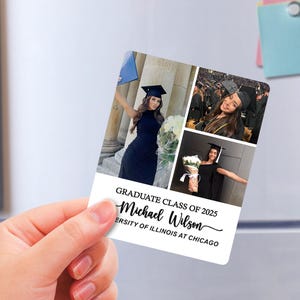Graduation Photo Fridge Magnet/College Grad Gift/Graduation Party Favor for Guest/Class of 2024 Graduation Favor/Photo Graduation Invitation