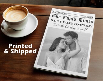 Valentine Newspaper Invitation/Editable Valentines Day Newspaper/Large Newspaper Printed/Newspaper for Photography/Cupid Valentine Newspaper