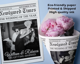 Wedding Newspaper for Photoshoot, Custom Wedding Timeline Newspaper, Large Newspaper for Wedding Announcement, Printed and Shipped Newspaper