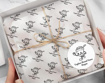 Custom Logo Tissue Paper/Personalized Tissue Paper for Gifts/Branded Sheets for Corporate Gifts/Weddings/Business Packaging/Product Wrapping