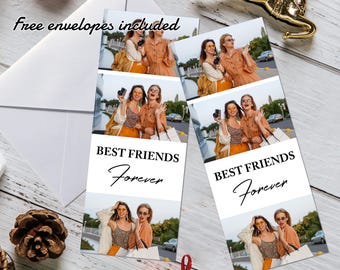Custom Photo Strip Magnets – Personalized Photo Booth Strip Fridge Magnet, Best Friend Birthday Gift Ideas, Besties Picture Collage Keepsake
