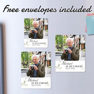 Personalized Photo Magnet for Retirement Party Favors, Custom Retirement Gift for Women, Men, Teachers, Coworkers, Nurses, Mom, Dad, Friends