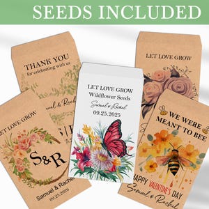 Personalized Wildflower Seed Packet Wedding Favors with Seeds Custom Seed Packets Favor for Bridal Shower Guest Wedding Seed Favors in Bulk