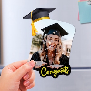 Graduation Cap Photo Magnet/College Graduation Magnets invitation/Bulk Graduation Party Favor/Class of 2024/Custom Graduation Gift for Guest