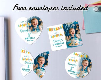 Photo Birthday Magnets in Bulk Personalized Party Favor for Birthday First Birthday Photo Magnets Custom Locker Magnets Baby Baptism Magnets