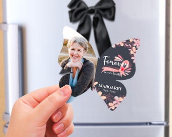 Memorial Magnet Favor for Guest Personalized Funeral Favor Celebration of Life Butterfly Memorial Invitation In Loving Memory Fridge Magnet