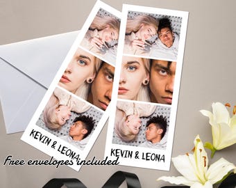 Custom Photo Strip Magnets, Personalized Fridge Magnet, Christmas Gift Cards, Photo Booth Family Keepsakes, Wedding Favors, Engagement Decor