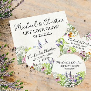 Lass die Liebe wachsen Personalisiertes Samenpapier | Hochzeit Gastgeschenke für Gäste | Pflanzliches Papier | Benutzerdefinierte Gastgeschenke | Hochzeit-Souvenirs