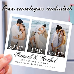 Save the Date Invitation Photo Magnets Personalized Wedding Magnets Unique Wedding Invitation Fridge Magnets Bulk Wedding Favors for Guests