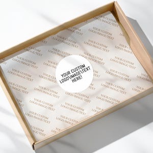 Custom Logo Tissue Paper, Branded Tissue Paper, Full Color Packaging Paper, Business Gift Wrap, Personalized Vellum Paper for Brand & Events image 5