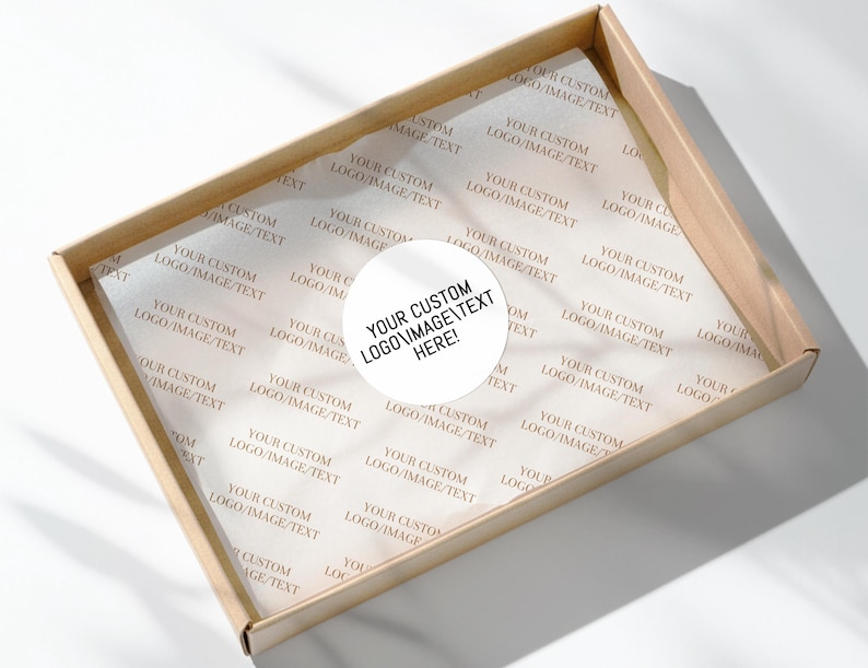 Custom Logo Tissue Paper, Branded Tissue Paper, Full Color Packaging Paper, Business Gift Wrap, Personalized Vellum Paper for Brand & Events image 5