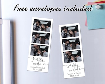 Custom Photo Wedding Strip Magnets/Save the Date Photo Booth Strip Invitation/Personalized Save our Date Fridge Magnets/Wedding Announcement