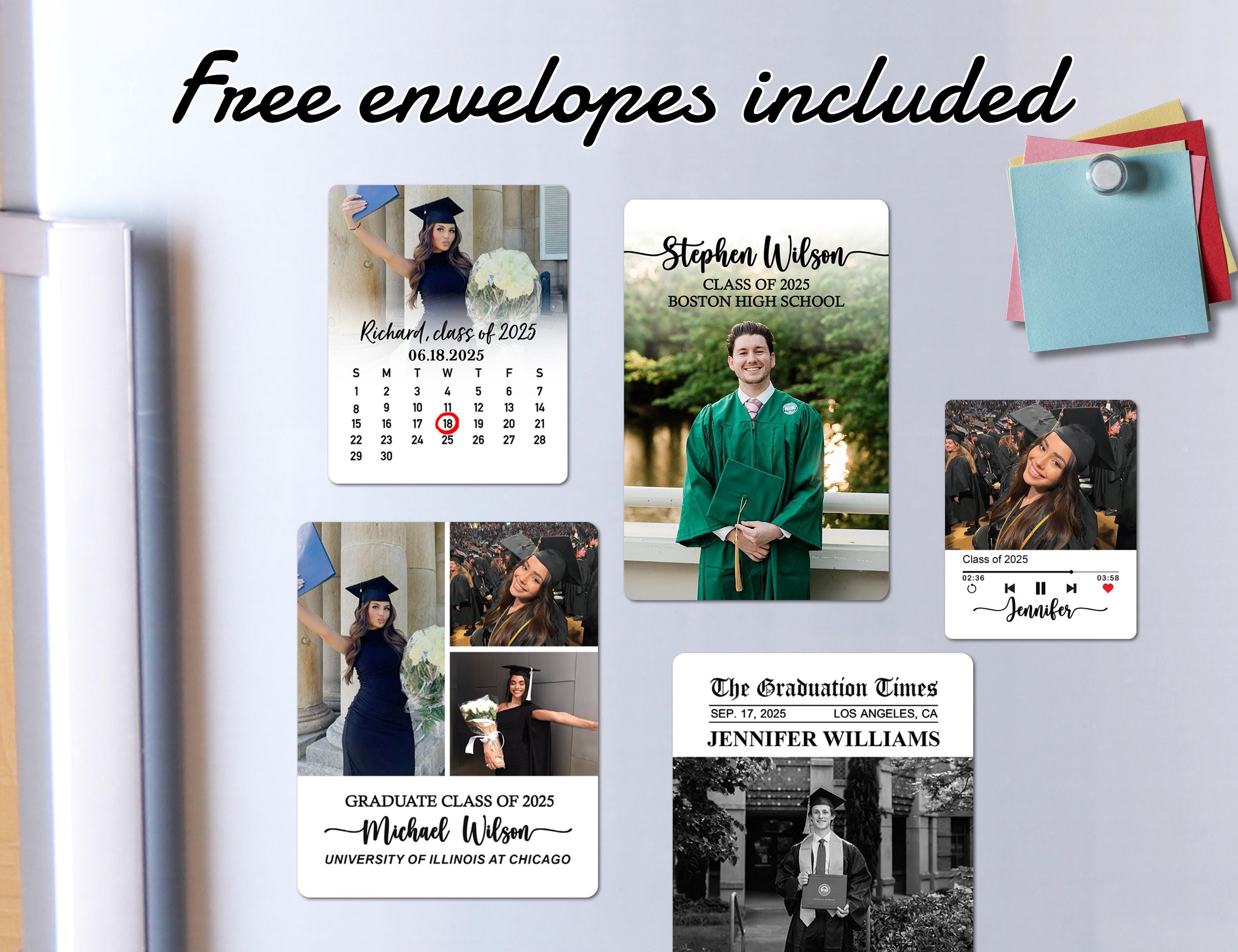 Personalized Fridge Magnets Custom Photo Magnets for her Photo magnets Bulk Graduation Gifts PHD Graduation, College graduation/Gift for him