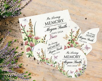 Cadeaux funéraires à planter en vrac pour les invités, Cadeaux funéraires In Loving Memory, Cartes commémoratives en papier graine de fleurs, Cadeaux commémoratifs Célébration de la vie