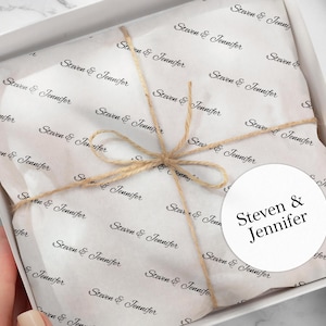 Papier de soie personnalisé pour mariage, Papier de soie personnalisé, Papier de soie pour invités, Emballage cadeau nuptiale de douche, Articles de fête