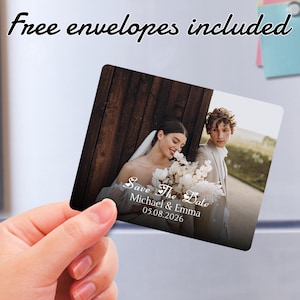 Save the Date Photo Magnets, Personalized Wedding Invitation Magnets with QR Codes, Bulk Custom Party Invitation Cards, Save the Date Favors