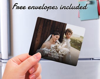 Save the Date Photo Magnets, Personalized Wedding Invitation Magnets with QR Codes, Bulk Custom Party Invitation Cards, Save the Date Favors
