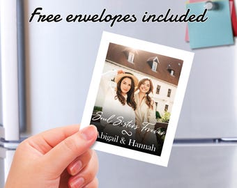 Personalized Friendship Magnets, Besties Gift, Custom Photo Magnets, Soul Sister Gift, Best Friend Birthday Gifts, Party Favor, BFF Keepsake