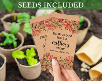 Eco-Friendly Mother's Day Favors in Bulk/Personalized Seed Packets for Church Mother's Day Gift/Feliz Dia De Las Madres Cards/Gift for Moms