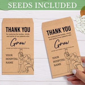 Thank You Wildflower Seed Packet, Custom Gratitude Seed Packets, Personalized Gift for Nurse Appreciation, Thank You Favors, Gift for Doctor