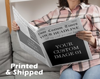 Custom Printed and Shipped Newspaper/Custom Newspaper for Birthday, New Business Announcement, Baby Shower, Wedding, Retirement, Anniversary