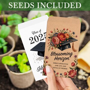2025 Graduation Seed Packets/Wildflower Seed Packets with Graduation Hat/Custom Seed Packets Favors/Class of 2025/Graduation Favor in Bulk