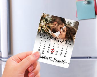 Wedding Save The Date Photo Magnets/Photo Wedding Invitations/Custom Personalized Save our Date Fridge Magnets/Calendar Refrigerator Magnets