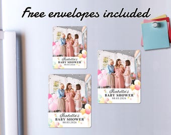 Personalized Baby Shower Magnets/Custom Baby Photo Fridge Magnets/Baptism Favors for Guests/Baby In Bloom Favors/Birthday Gifts/Newborn Gift