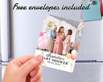 Personalized Baby Shower Magnet Favors/Custom Fridge Magnets with Photo/Unique Couple Magnet/Family Photo Gifts/Baby Shower Invitation Cards