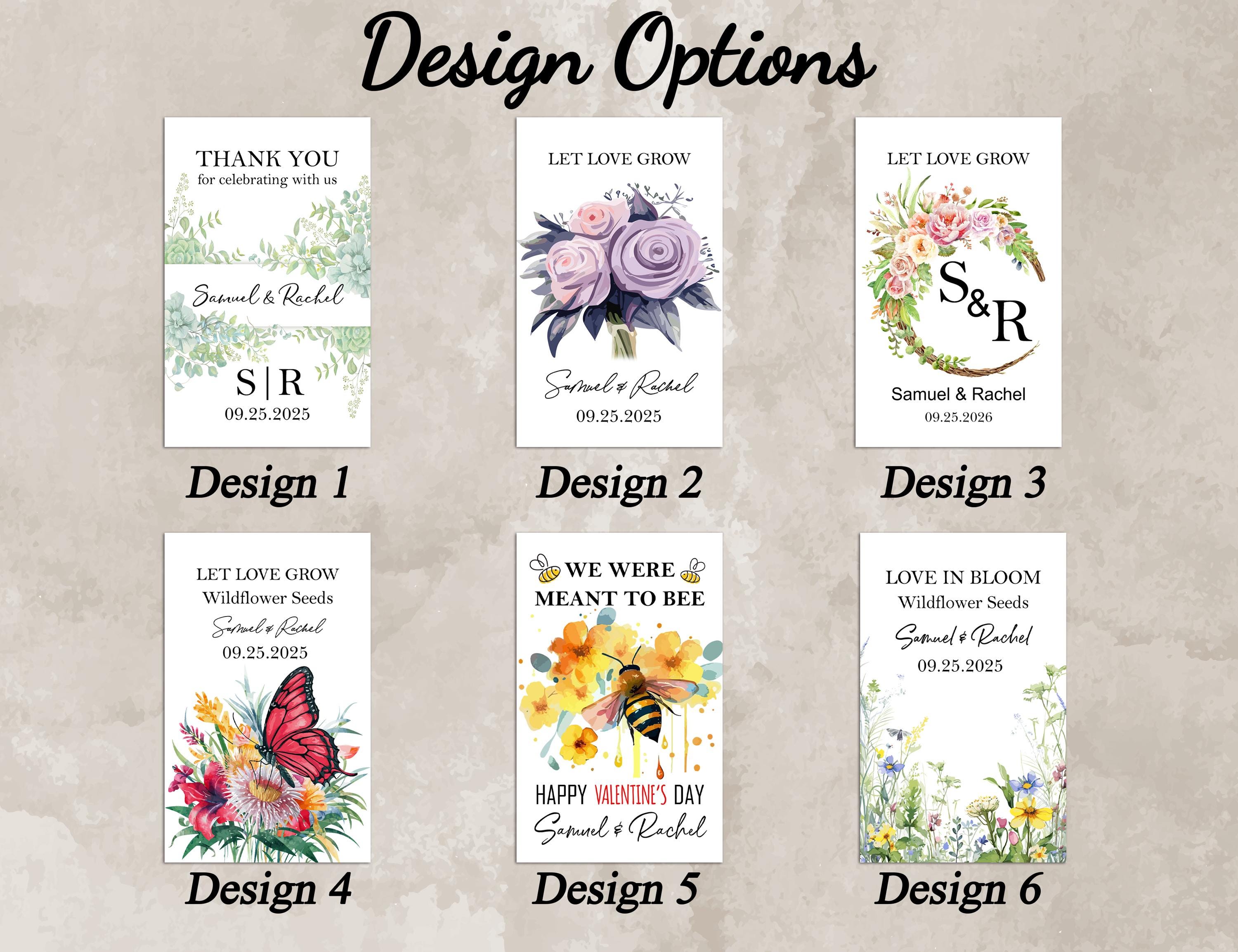 Bulk Custom Wildflower Seed Packet for Wedding, Love in Bloom Wedding Favors, Seed Included Personalized Seed Packets, Wedding Seed Envelope