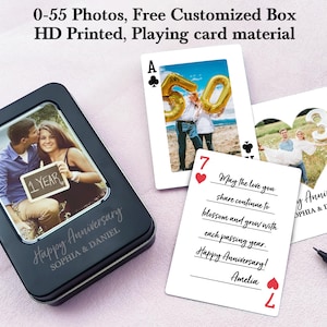Custom Anniversary Playing Cards Wedding Guest Book Alternative Wedding Signing Book Anniversary Gifts Personalized Photo Wedding Poker Card