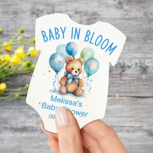 Baby in Bloom Plantable Favors/Gender Neutral Onesie-Shaped Wildflower Seed Paper/Baby Shower Favors For Guests in Bulk/Baby Girl Boy Shower