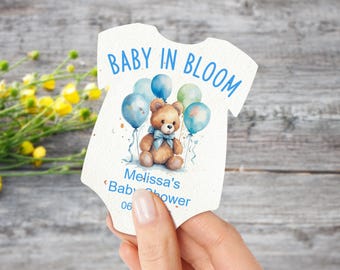 Baby in Bloom Plantable Favors/Gender Neutral Onesie-Shaped Wildflower Seed Paper/Baby Shower Favors For Guests in Bulk/Baby Girl Boy Shower