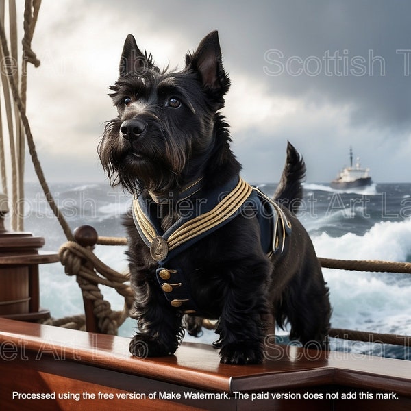 Scottish Terrier Scotty Art Poster généré par l'IA