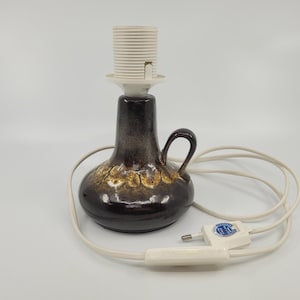 Fat Lava table lamp - lamp - Pan ceramic - table lamp - brown white - 18 cm high - 70s - Vintage - Mid Century - table lamp - ceramic