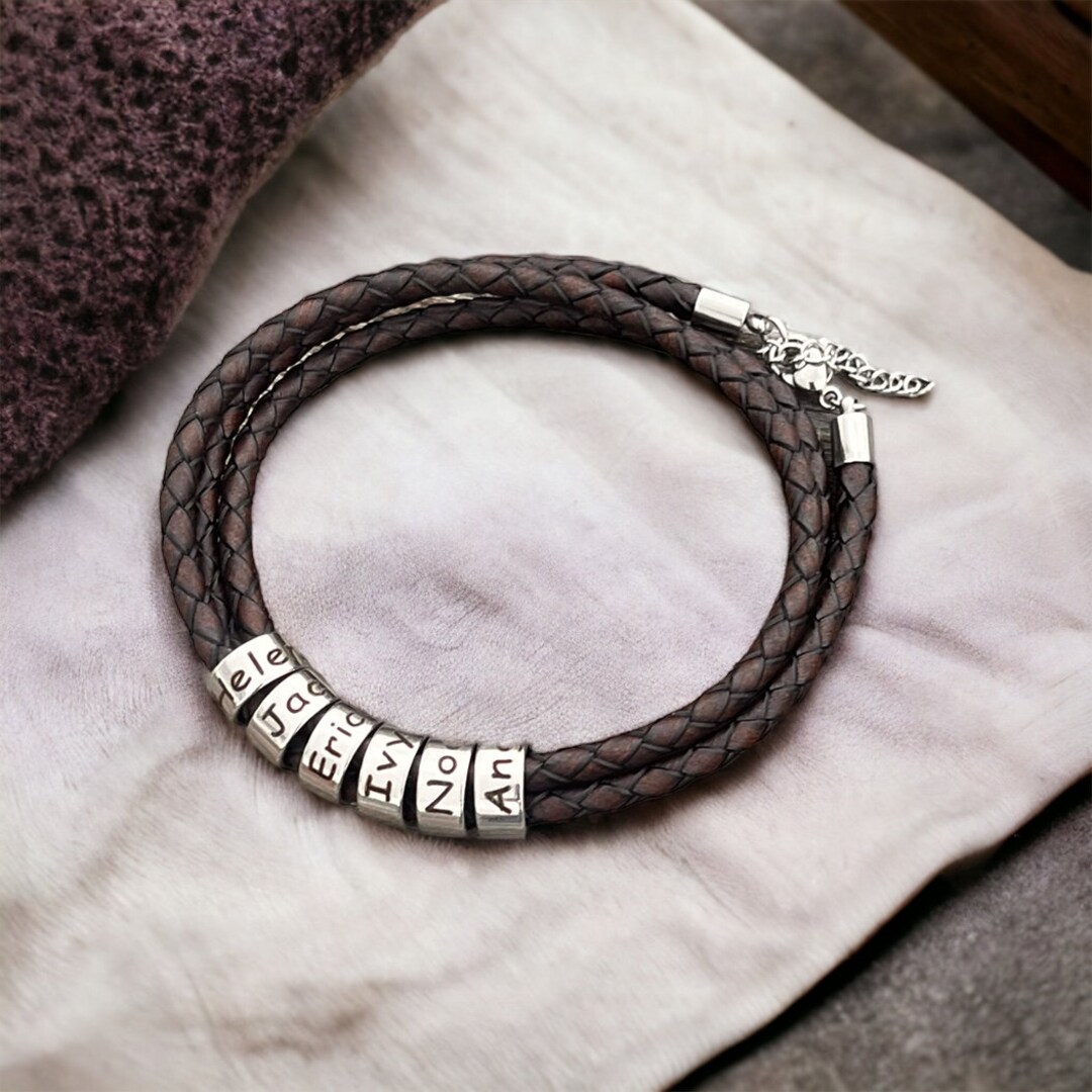 Personalized mens personalized bracelet etsy
