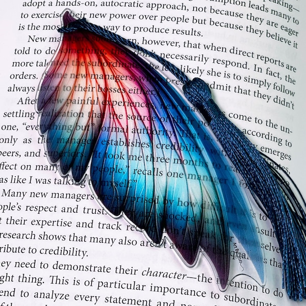 Ethereal Fairy Wing Acrylic Bookmark, Artist Bookmark, Book Reader Gift, Fairycore Inspired Gift, Whimsical Book Accessory, Fairytale Lover