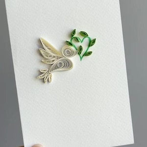 Tarjeta PERSONALIZADA: ¡Tu diseño! Arte en papel 3D hecho a mano y tarjeta pintada: Paloma's Dove