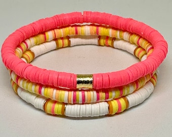 Set di bracciali estivi Heishi, set di bracciali in stile surfista