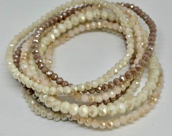 Braccialetti di perline neutri impilabili, braccialetti di perline in stile boho