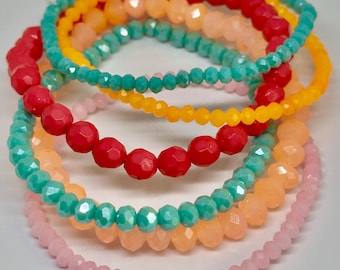 Set di braccialetti con perline per l'estate tropicale, set di braccialetti estivi in stile boho