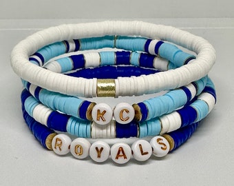 Kansas City Royals Game Day Bracelet Set, Royals Bracelets, Baseball Bracelets, Stacking Bracelets, Team Bracelets, Sports Bracelets