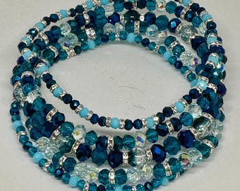 Bracciale impilabile con perline Sea Glass Aura