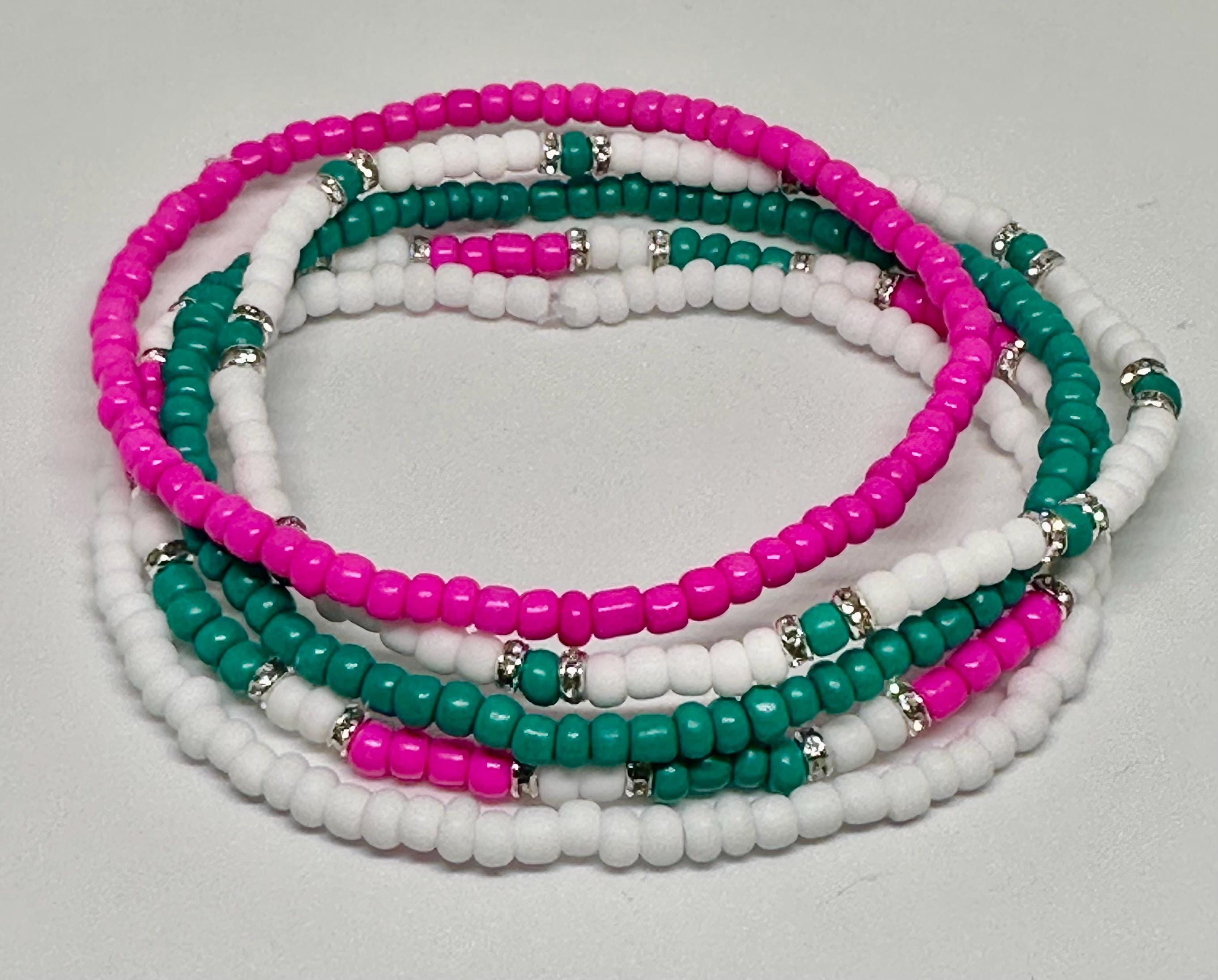 2 Bracelets à Paillettes KRYMSON Avec Poches De Rangement - Cadeau Anniversaire Femme (Blanc Et Vert)