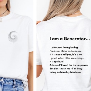 Camisa generadora de diseño humano | Camiseta de astrología | Tipos de diseño humano | Carta del Diseño Humano de Astrología | Camiseta de gran tamaño | Camisa del generador
