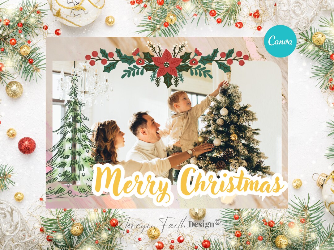 Editable Template Canva Christmas Card Holiday Card, Christmas Card ...